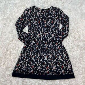 Club Monaco Dress Size 0 XS Delaynee Silk Sheer Chiffon Long Sleeve
